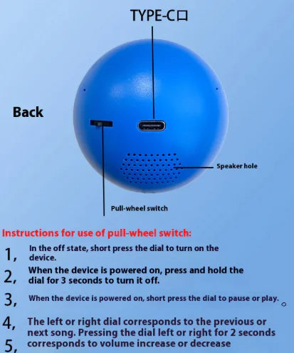 Glass Support Electronic Display Ball with 7cm TFT Video Screen